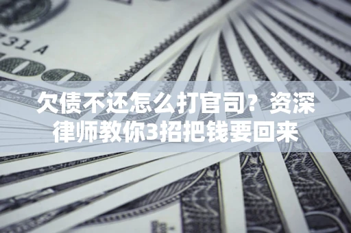 武汉欠债不还怎么打官司？资深律师教你3招把钱要回来