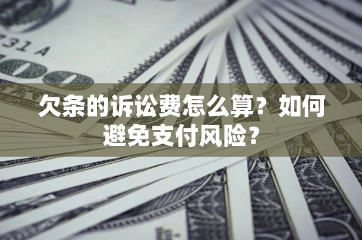 武汉欠条的诉讼费怎么算？如何避免支付风险？
